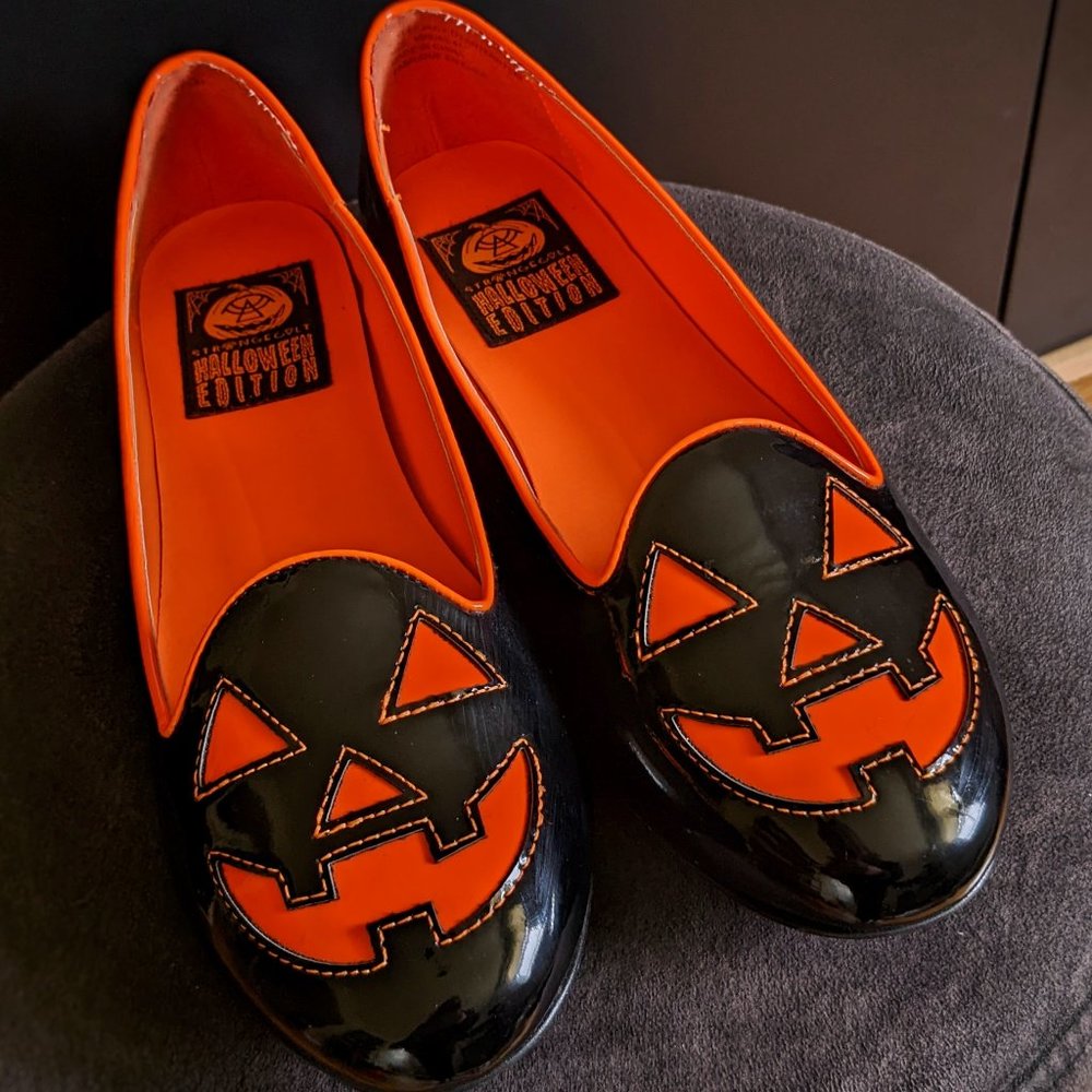 Strange Cvlt PU Leather Jack-o-Lantern Flats